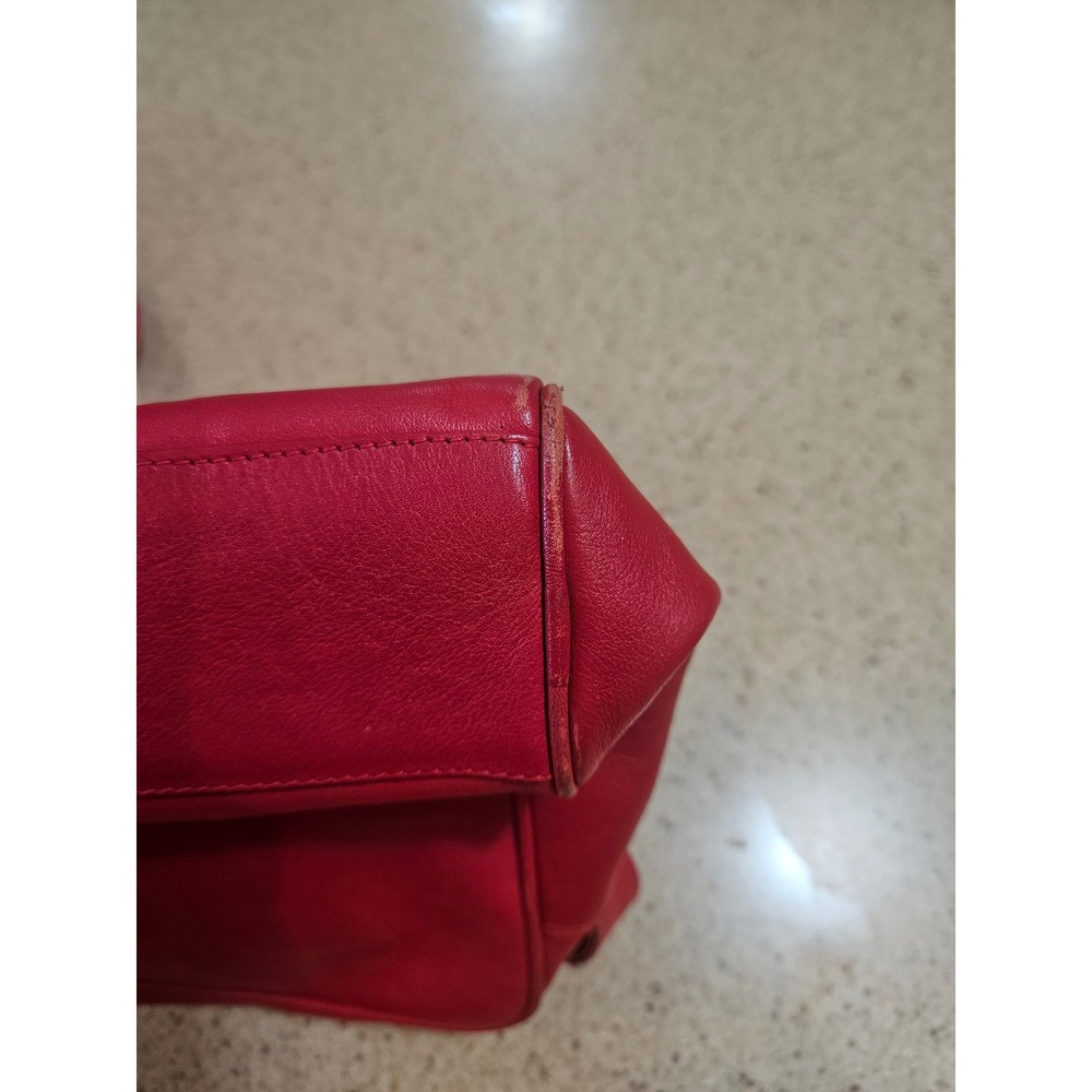 Vintage Paloma Picasso Red Leather Crossbody Bag Gold Hardware Made in Italy - Picture 5 of 10